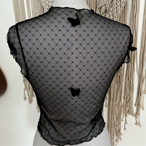 Free People Black Lace Flutter By Tee - Picture 4 of 10